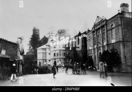 Southern India, parts of which are now known as Pakistan: Street view showing the Post Office in Simla, c1918. From a series taken from the original first World War snapshot photo taken in India, c1917-19. The originals were small photographs which might look poor if enlarged too much. Stock Photo