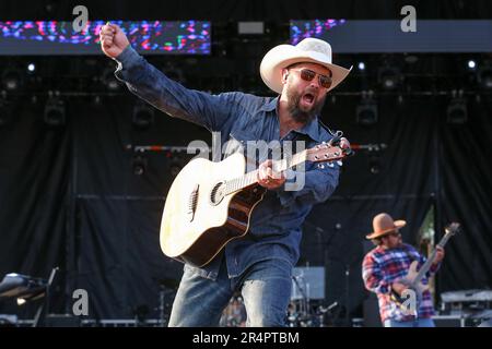 Denham Springs, LA, USA. 27th May, 2023. Kendall Shaffer performs for the crowd during Day 1 of the 2023 Cajun Country Jam Memorial Day Festival at PADS North Park in Denham Springs, LA. Jonathan Mailhes/CSM/Alamy Live News Stock Photo