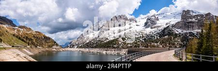 Lake Fedaia and Mount Marmolada Stock Photo