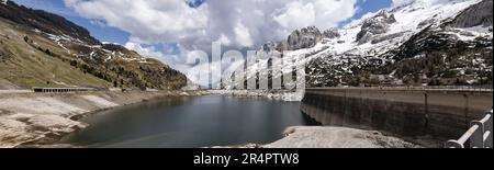 Lake Fedaia and Mount Marmolada Stock Photo