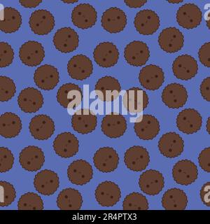 Cartoon kawaii seamless cookie pattern for wallpaper and fabrics and linens and kids clothes print and wrapping paper and menu and restaurant packagin Stock Photo