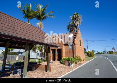 View of the historical restrooms at the coach stop in the main street of the rural town of Kilcoy, Queensland, Australia Stock Photo