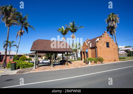 View of the historical restrooms at the coach stop in the main street of the rural town of Kilcoy, Queensland, Australia Stock Photo