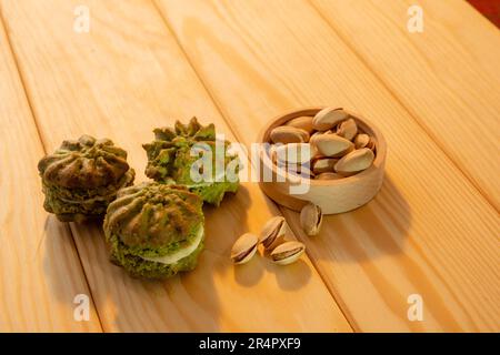Homemade chocolate and almond biscuits Stock Photo