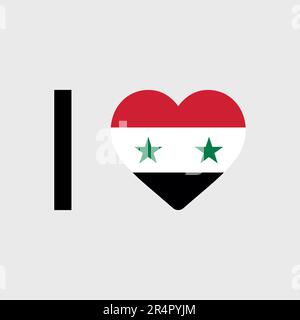 I love Syria country flag vector icon illustration Stock Vector