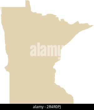 BEIGE CMYK color map of MINNESOTA, USA Stock Vector