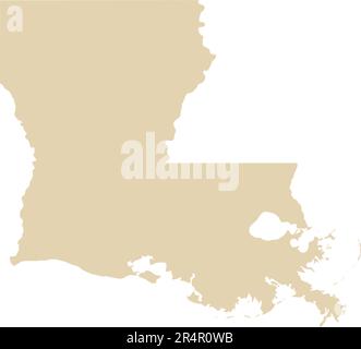 BEIGE CMYK color map of LOUISIANA, USA Stock Vector