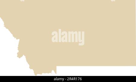 BEIGE CMYK color map of MONTANA, USA Stock Vector