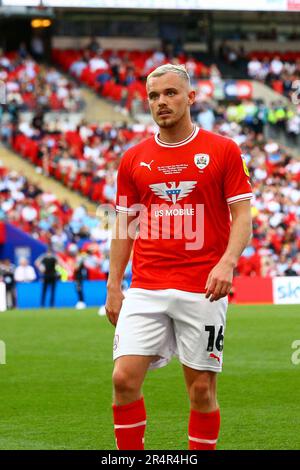 Wembley Stadium, London, England - 29th May 2023 Luke Thomas (16) of Barnsley - during the game Barnsley v Sheffield Wednesday, Sky Bet League One Play off Final,  2022/23, Wembley Stadium, London, England - 29th May 2023 Credit: Arthur Haigh/WhiteRosePhotos/Alamy Live News Stock Photo