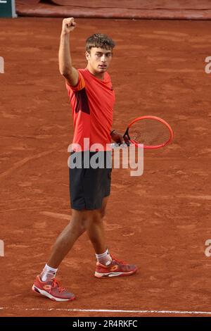 Flavio Cobolli of Italy during day 2 of the 2023 French Open, Roland-Garros 2023, second Grand Slam tennis tournament of the year, on May 29, 2023 at stade Roland-Garros in Paris, France - Photo Jean Catuffe / DPPI Stock Photo