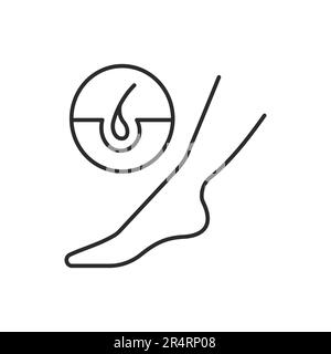 Hair removal icon. Vector illustration isolated on white. Editable stroke. Stock Vector