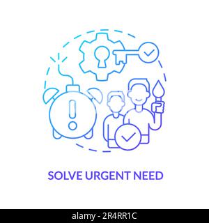 Solve urgent need blue gradient concept icon Stock Vector