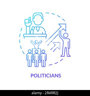 Politicians blue gradient concept icon Stock Vector