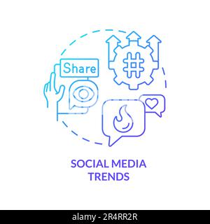 Social media trends blue gradient concept icon Stock Vector