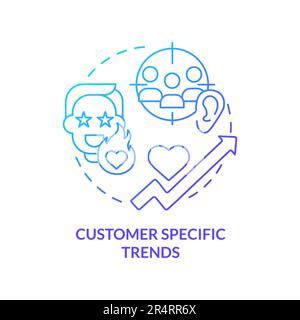 Customer specific trends blue gradient concept icon Stock Vector