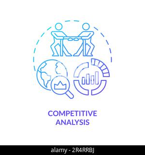 Competitive analysis blue gradient concept icon Stock Vector