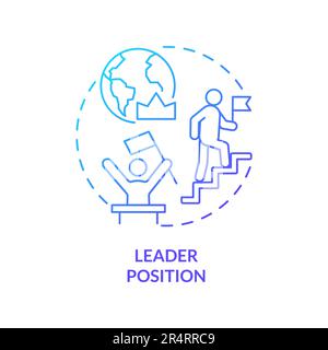 Leader position blue gradient concept icon Stock Vector