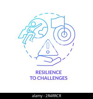 Resilience to challenges blue gradient concept icon Stock Vector