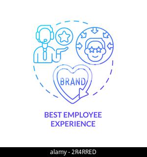 Best employee experience blue gradient concept icon Stock Vector