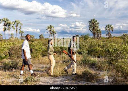 Interpretive Bush Walk at Onguma Game Reserve, Namibia, Africa Stock Photo