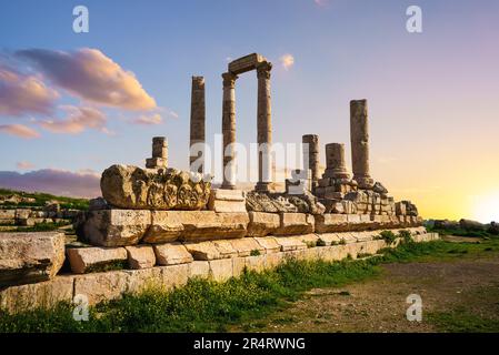 Temple of Hercules located on Amman Citadel in Amman, Jordan Stock Photo