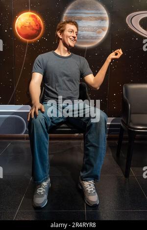 Shah Alam, Malaysia - April 17,2023 : Mark Zuckerberg's wax figure displayed at Red Carpet 2 in I-City Shah Alam. He is known for co-founding the soci Stock Photo
