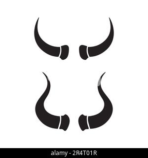 Bull logo and horn symbols cow vector template icons app Stock Vector