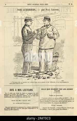 Page from vintage French comic paper, Cartoons, Nos Gens de lettres ...