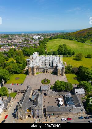 Aerial view of Palace of Holyroodhouse in Edinburgh, Scotland, UK Stock Photo