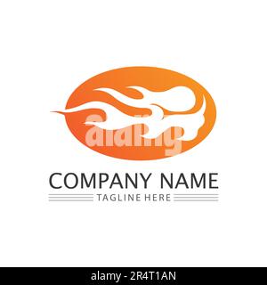 fire flame logo icon vector design template Stock Vector