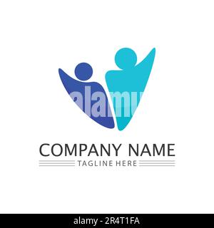People Icon work group Vector  logo illustration design Stock Vector