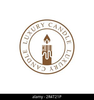 Luxury Candle Logo Design Stock Vector