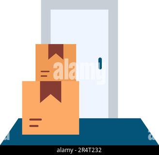Door Delivery icon vector image. Stock Vector