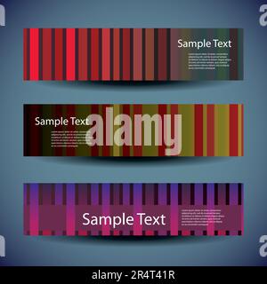 Banner or Header Designs with Striped Pattern Stock Vector