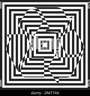 Abstract geometric pattern background with black and white arrow and square shapes Stock Vector