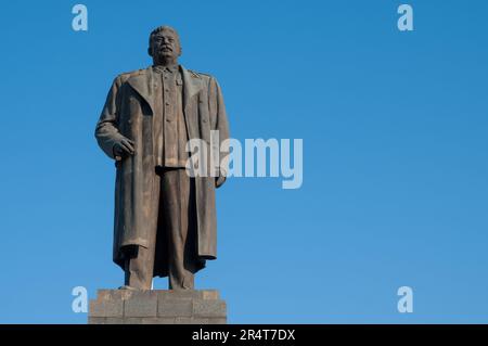 Statue of Joseph Stalin in Central Square, Gore, Georgia prior to its removal Stock Photo