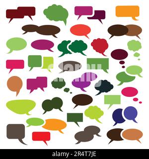 Collection of Colorful Speech And Thought Bubble Vector Designs Stock Vector
