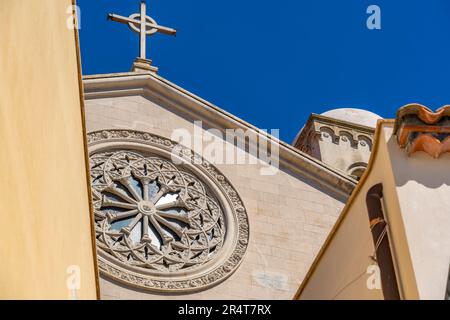 View of Church of Saint Nicholas of Bari in Castelmola, Taormina, Sicily, Italy, Europe Stock Photo