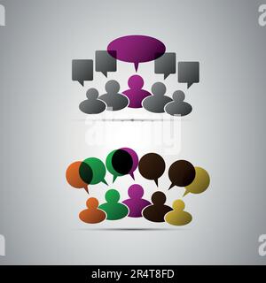 Peoples Icons with Speech Bubbles Stock Vector