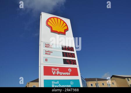 30 MAY 2023/ Dutch shell gasoline station in Kastrup Copenhagen Denmark.    .(Photo by Francis Joseph Dean/Dean Pictures) Stock Photo