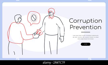 Corruption prevention - modern colorful line design style banner Stock Vector