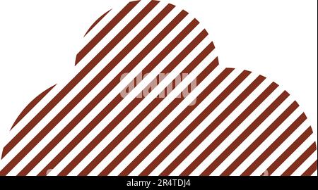 Trendy vector minimalist geometric basic lines cloud element. Shape abstract figure bauhaus form. Retro style texture illustration. Modern design Stock Vector