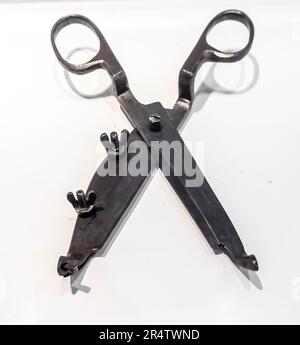 Scissors used for carpeting. 19th century. Artsakh Armenia. Metal Stock Photo