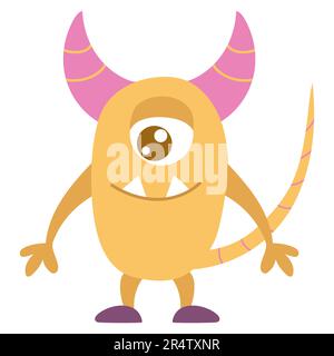 Cute cartoon monster, alien. Vector illustration on a white background. Stock Vector