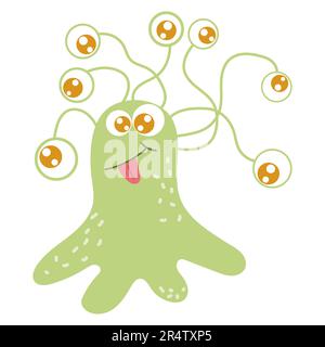 Cute cartoon monster, alien. Vector illustration on a white background. Stock Vector