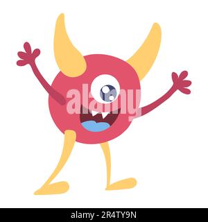 Cute cartoon monster, alien. Vector illustration on a white background. Stock Vector