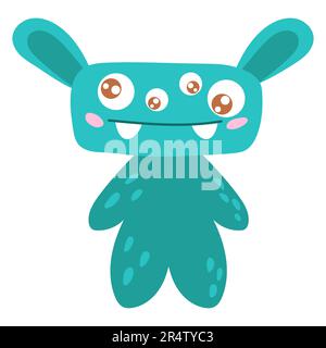 Cute cartoon monster, alien. Vector illustration on a white background. Stock Vector