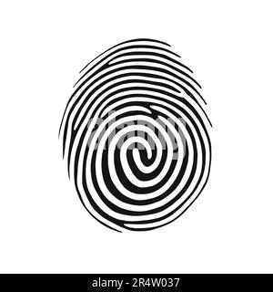 Fingerprint, secure security logo. Icon on white background. Vector illustration Stock Vector