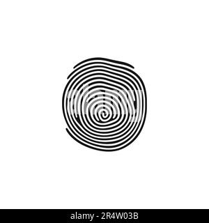 Fingerprint, secure security logo. Icon on white background. Vector illustration Stock Vector