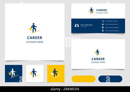 Career logo design with editable slogan. Branding book and business card template. Stock Vector
